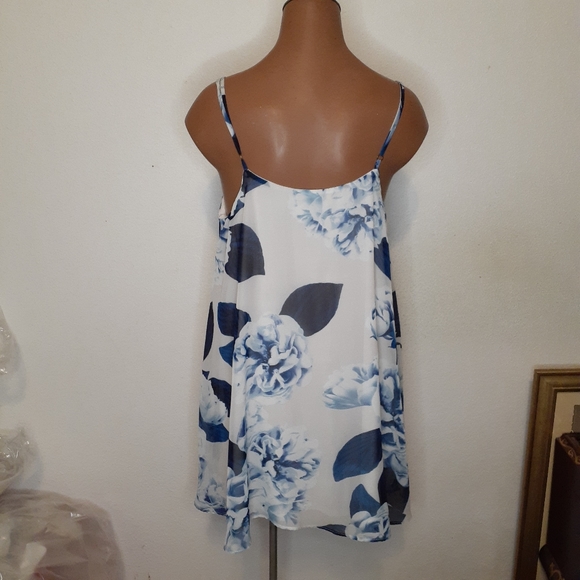 Show Me Your MuMu Blue Floral Circus Mini Babydoll Shift Dress Sz S NWOT - Picture 3 of 6